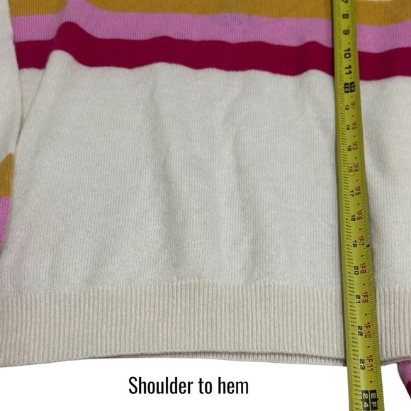 NEW Amicale Cashmere Stripe Crewneck Lightweight Sweater Cozy Capsule Size L - Picture 8 of 8